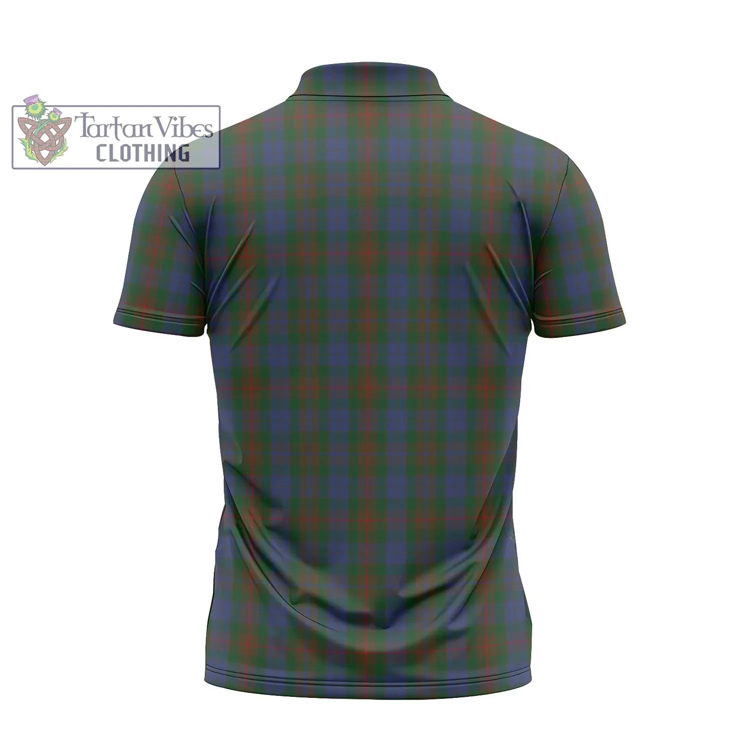 Buchanan Hunting Tartan Zipper Polo Shirt with Family Crest