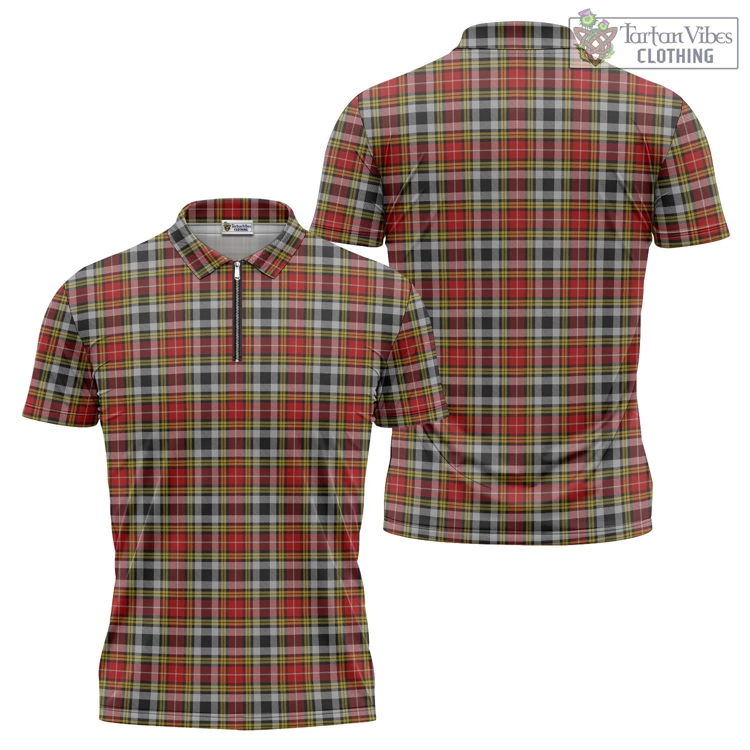 Buchanan Old Dress Tartan Zipper Polo Shirt