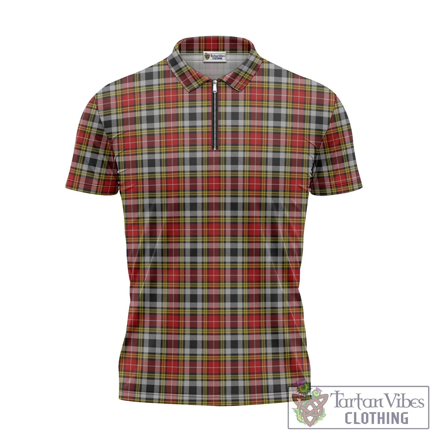 Buchanan Old Dress Tartan Zipper Polo Shirt