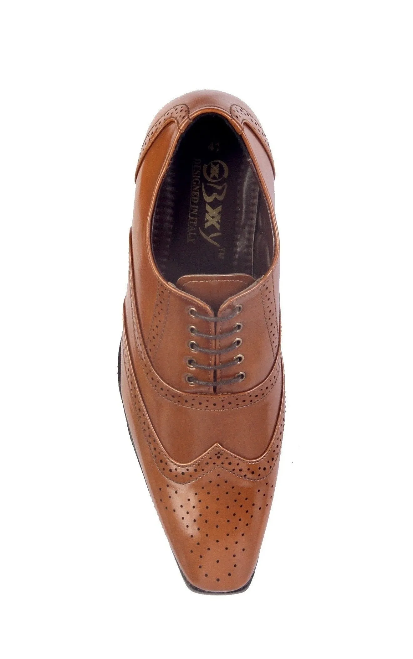 BXXY Height Increasing Party Wear Brogue Oxford Shoes