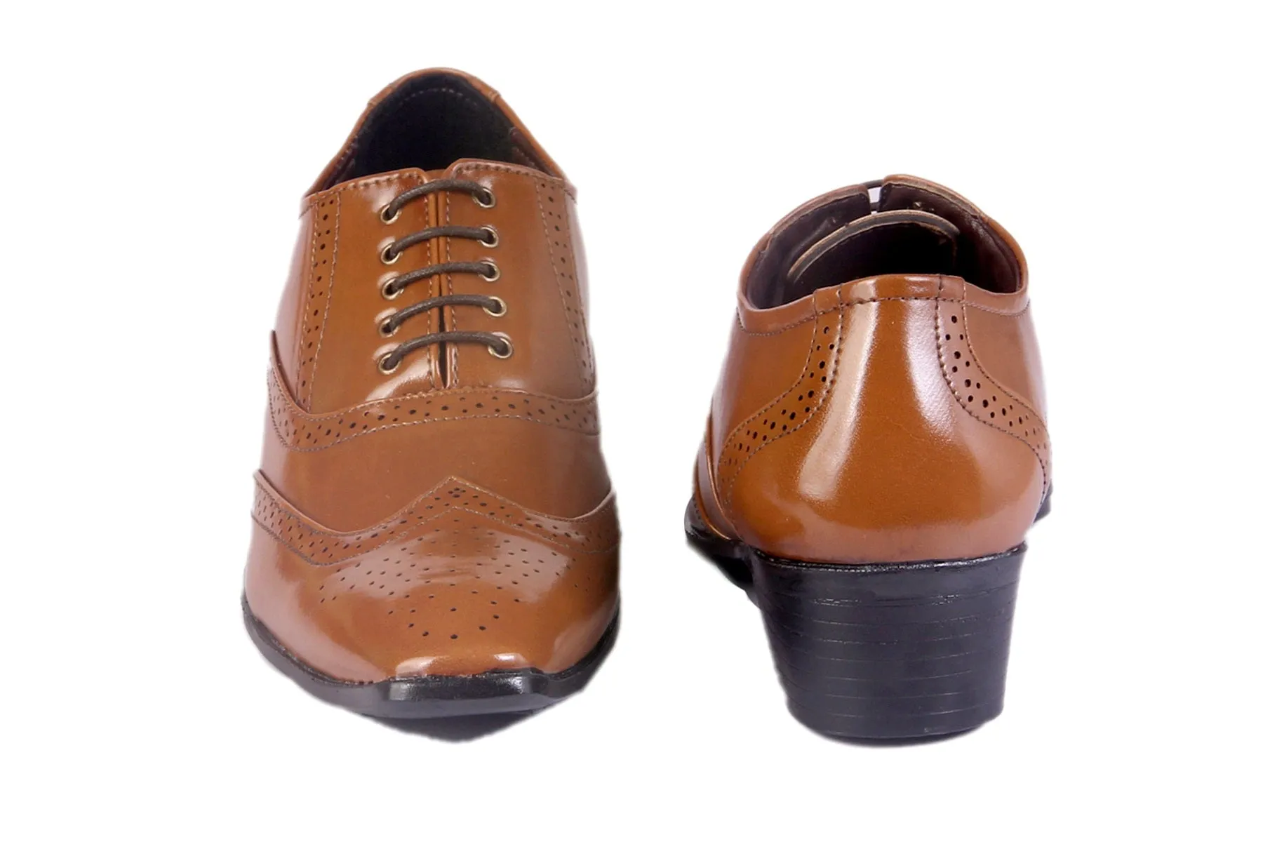 BXXY Height Increasing Party Wear Brogue Oxford Shoes