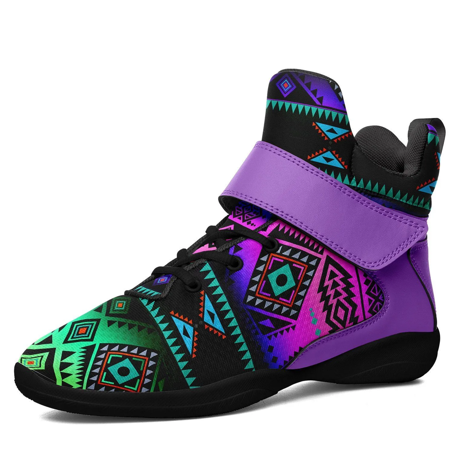 California Coast Sunrise Ipottaa Basketball / Sport High Top Shoes - Black Sole