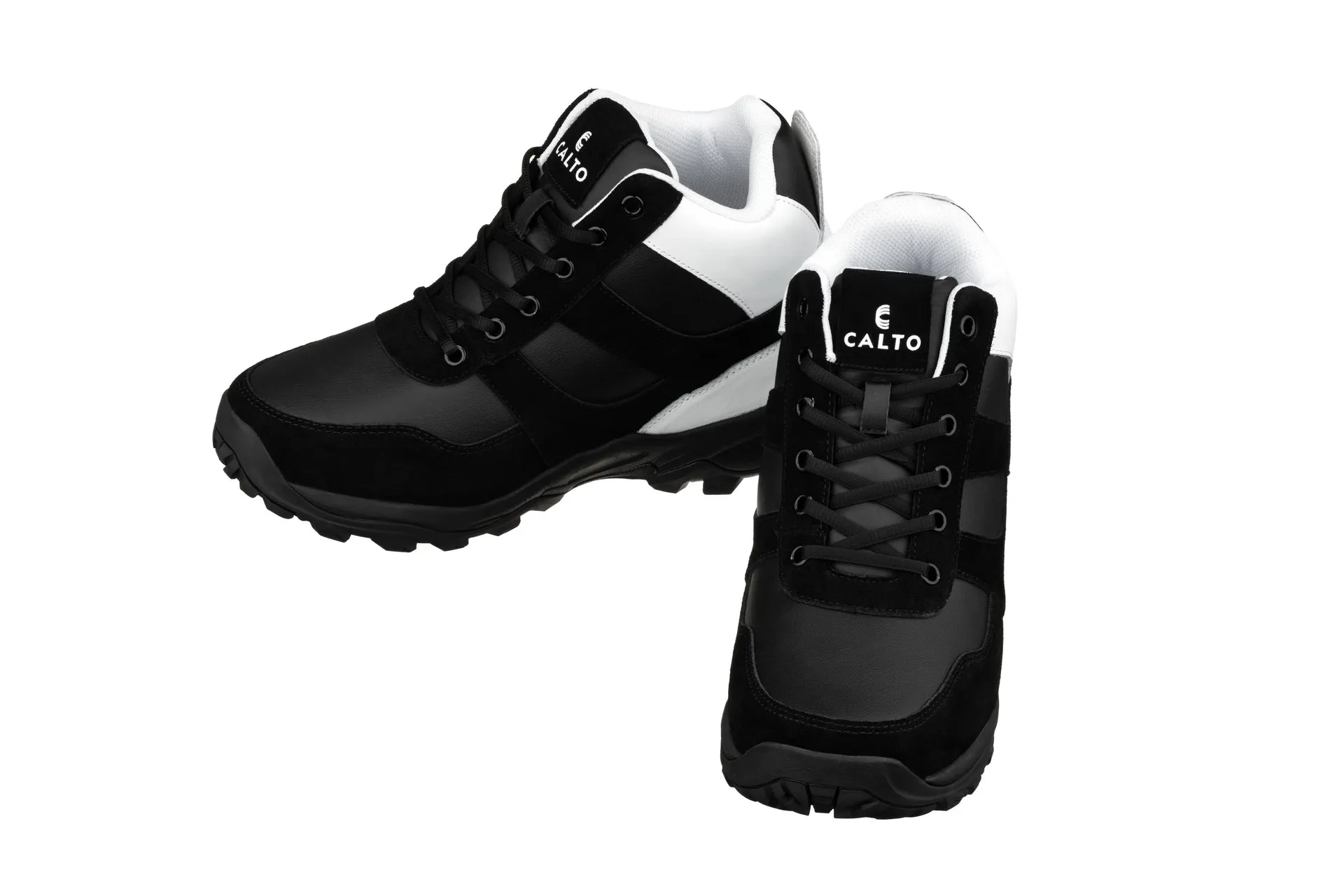 CALTO - S33510 - 3.6 Inches Taller (Black/White) - Hiker Sneakers