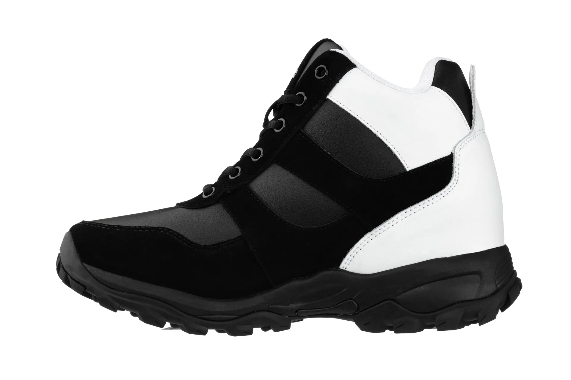 CALTO - S33510 - 3.6 Inches Taller (Black/White) - Hiker Sneakers