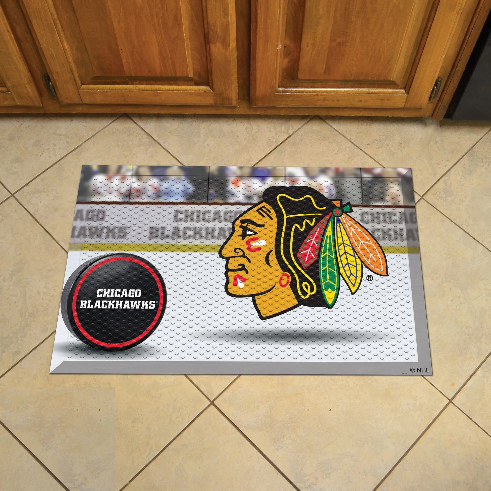 Chicago Blackhawks Rubber Scraper Door Mat