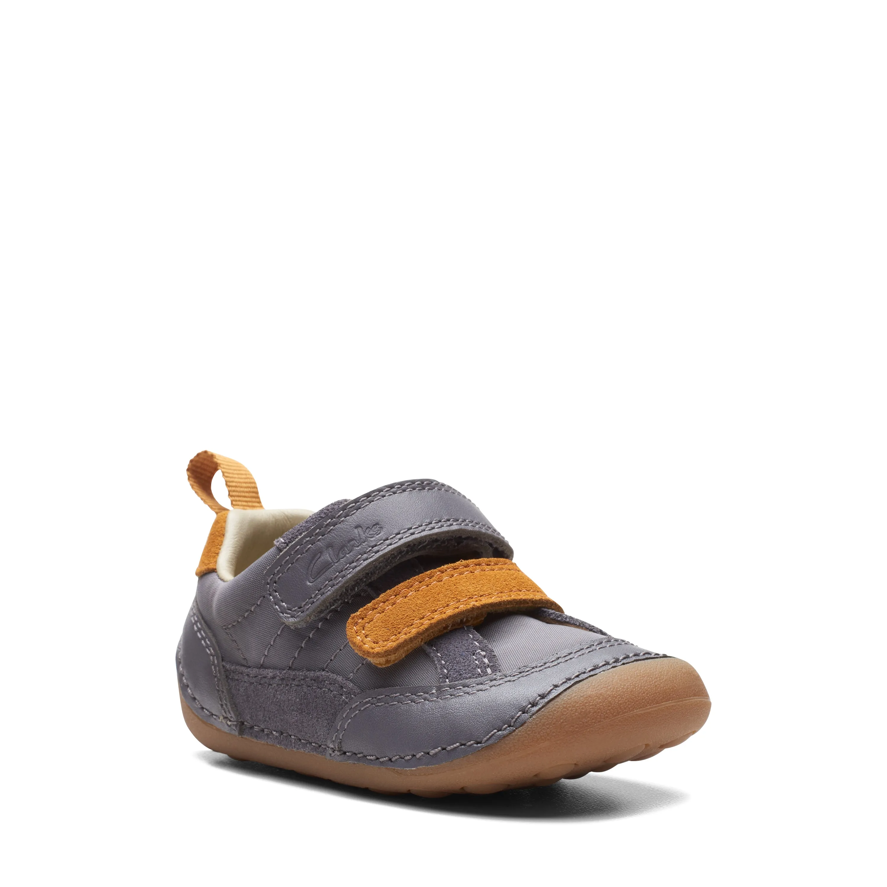 Clarks Tiny Fawn Infant Grey Mustard Shoe