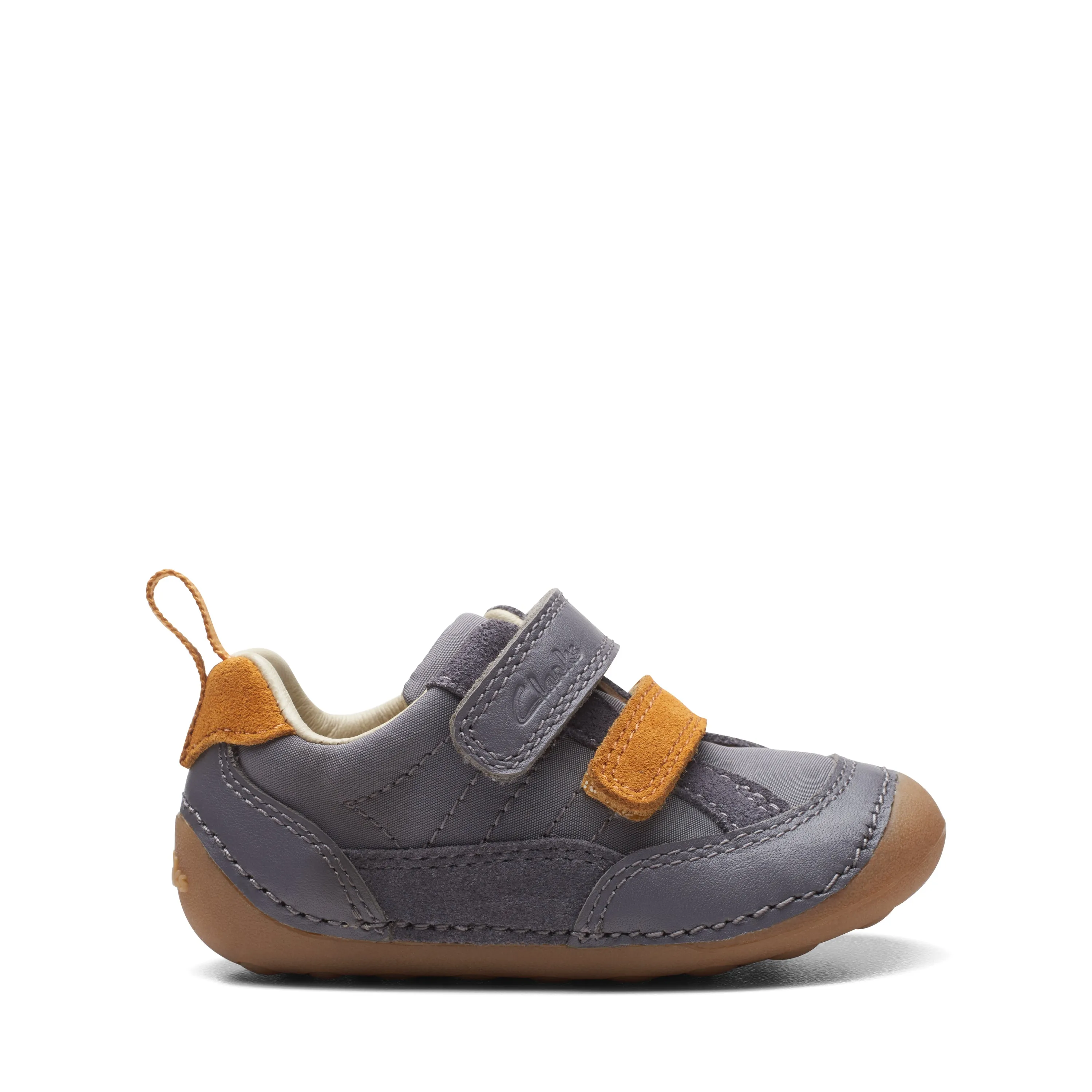 Clarks Tiny Fawn Infant Grey Mustard Shoe