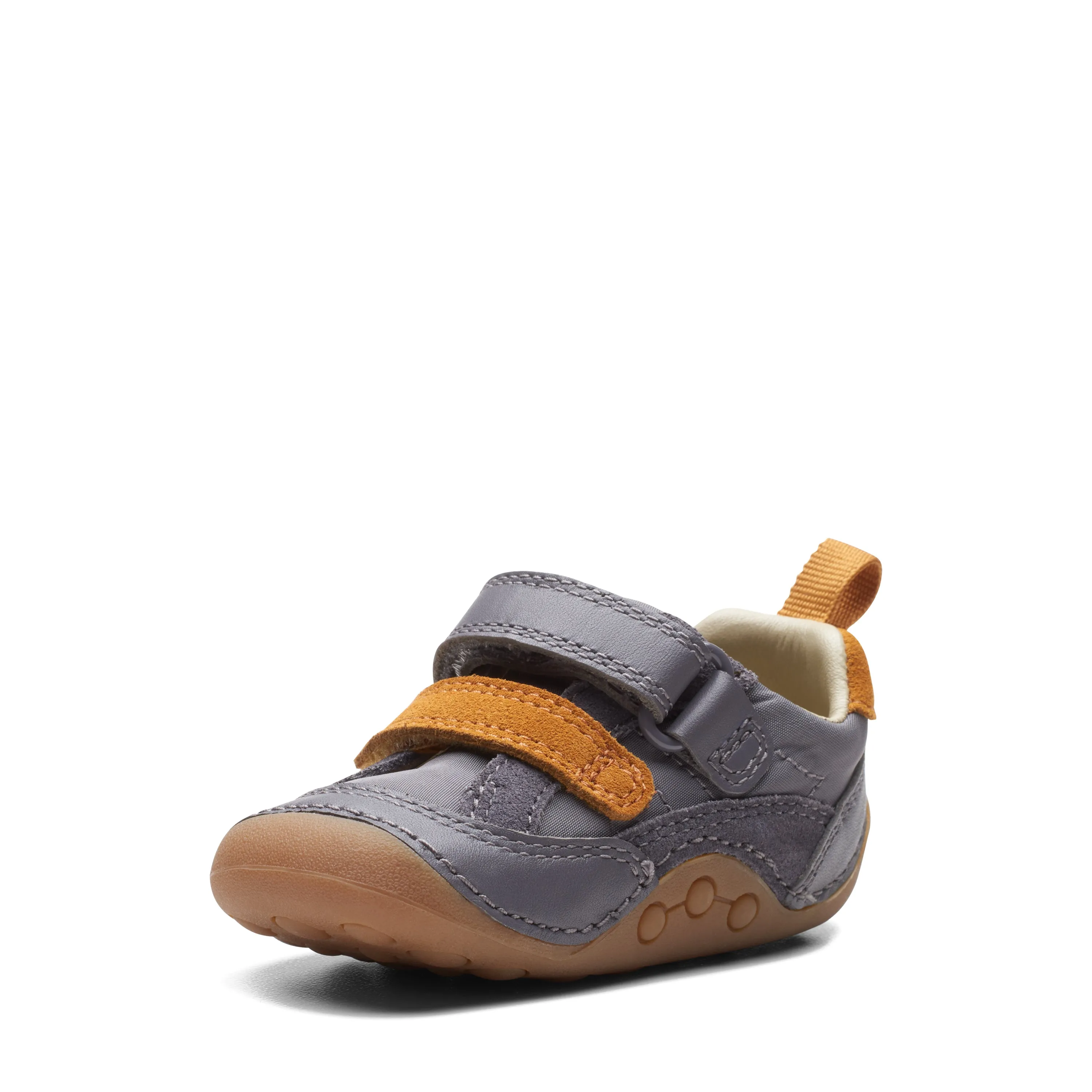 Clarks Tiny Fawn Infant Grey Mustard Shoe