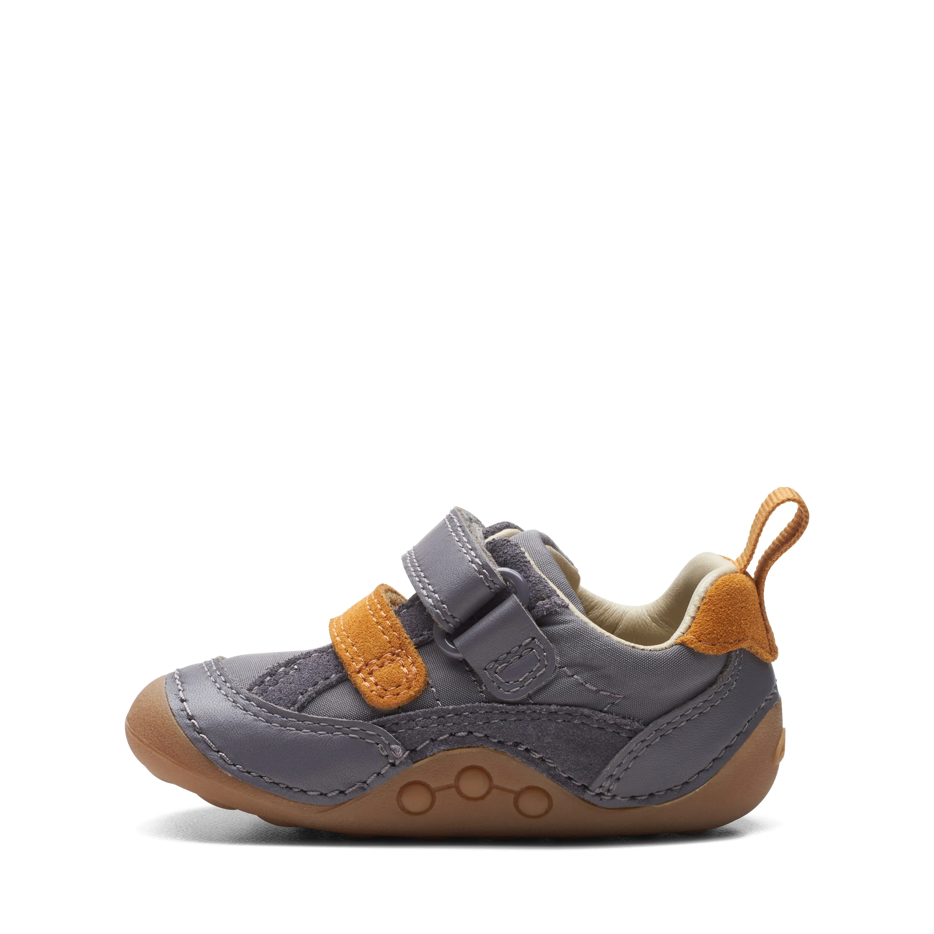 Clarks Tiny Fawn Infant Grey Mustard Shoe