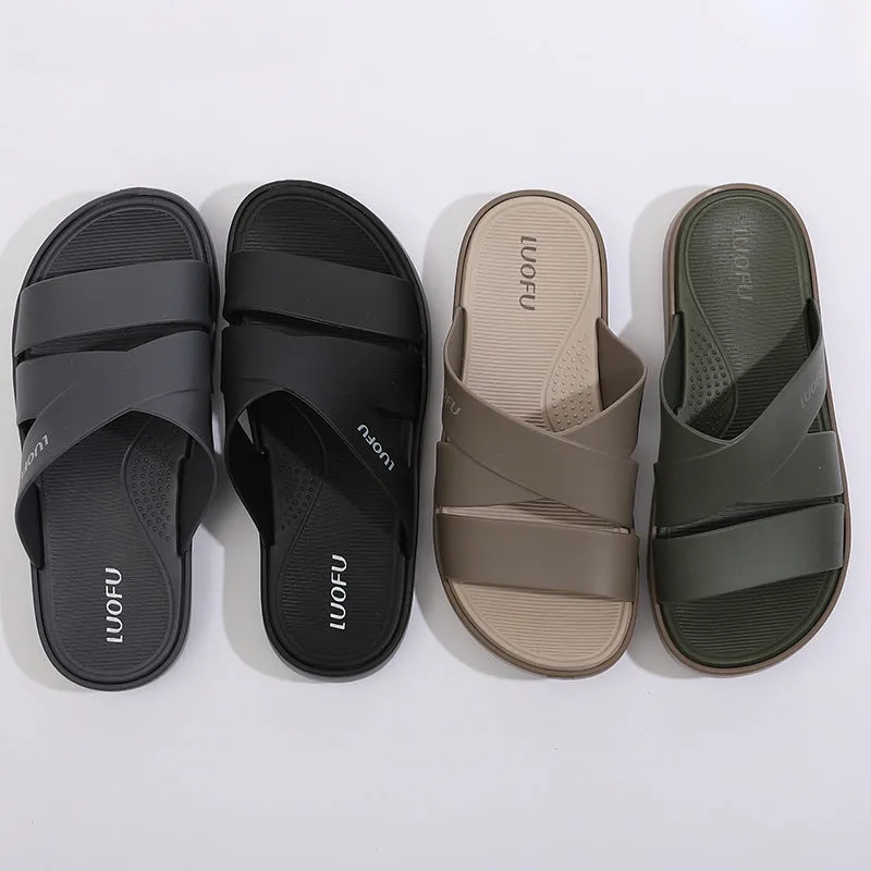 Classic Casual Slippers Flat Shoes Men's Outdoor Sports and Leisure Couples Anti slip Home Indoor Beach Shoes