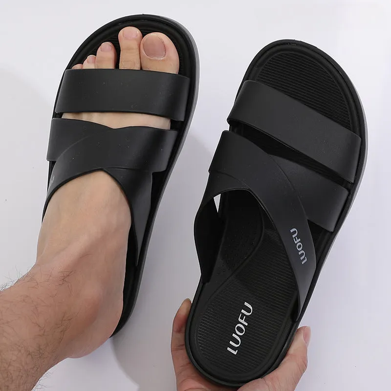 Classic Casual Slippers Flat Shoes Men's Outdoor Sports and Leisure Couples Anti slip Home Indoor Beach Shoes