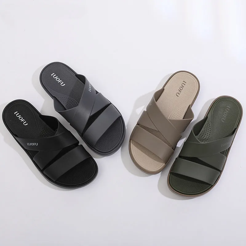 Classic Casual Slippers Flat Shoes Men's Outdoor Sports and Leisure Couples Anti slip Home Indoor Beach Shoes