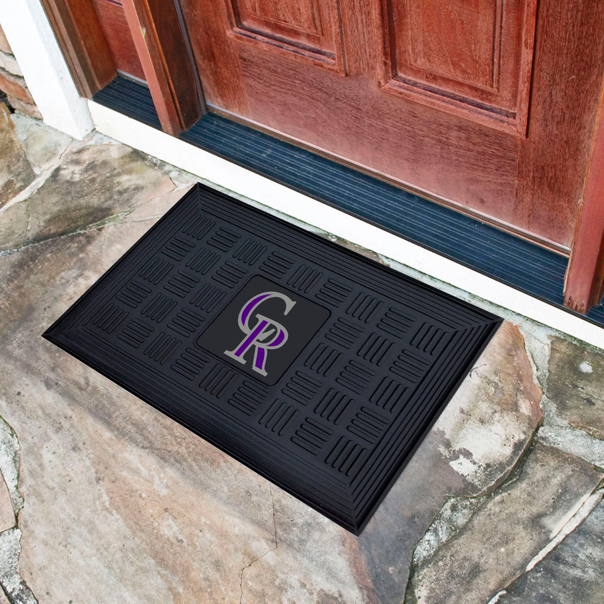 Colorado Rockies Heavy Duty Vinyl Medallion Door Mat - 19.5in. x 31in.