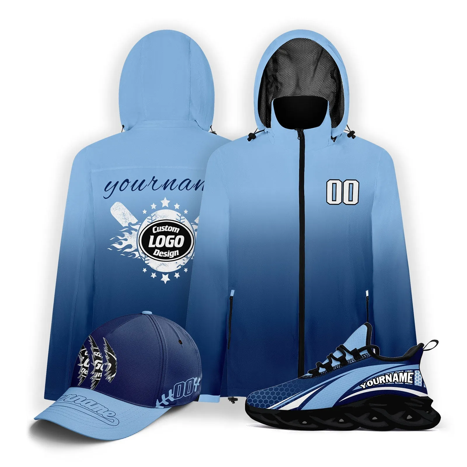 Custom Baseball Outerwear Hat and Shoes Combo Offer Personalized Combo ZH-E025023-27