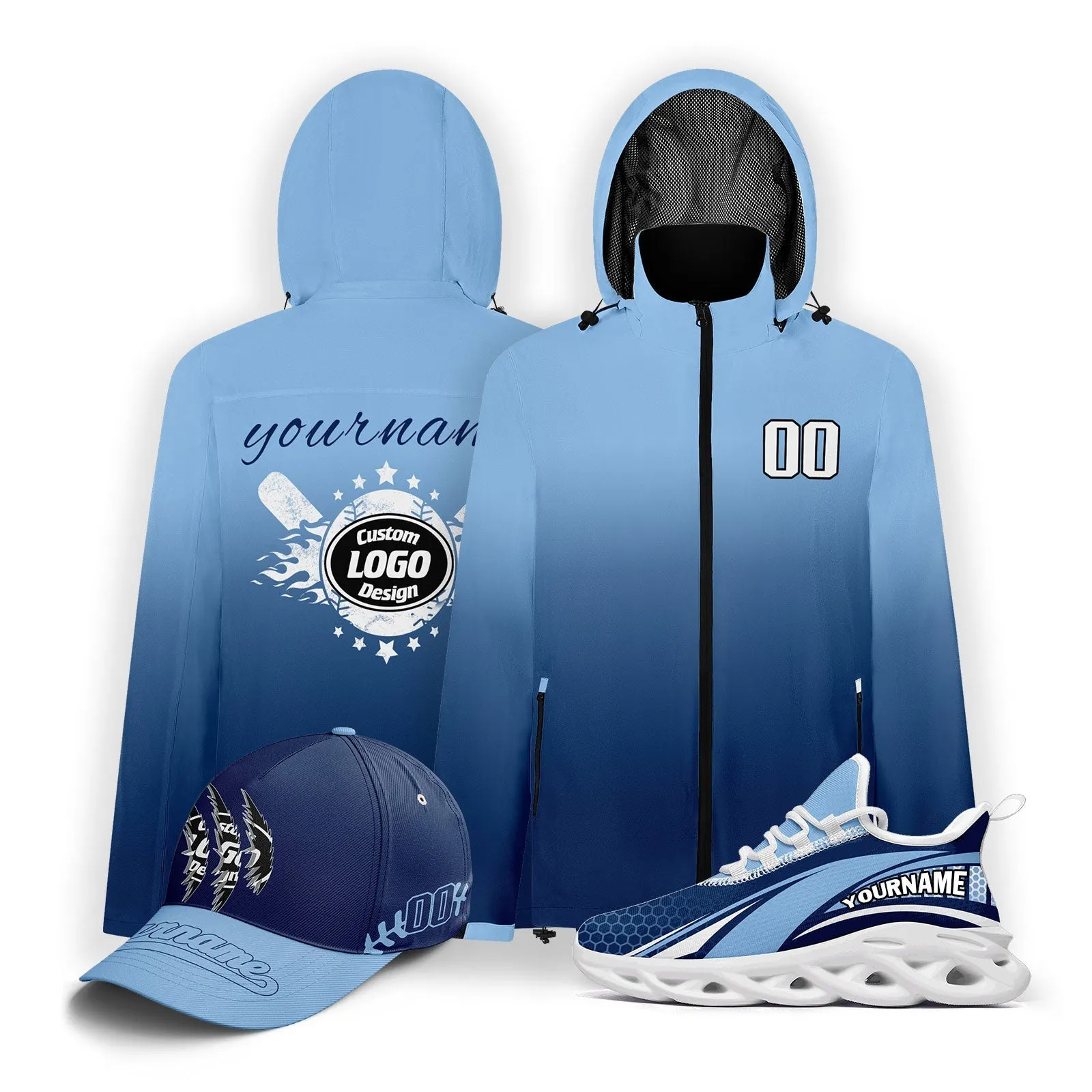 Custom Baseball Outerwear Hat and Shoes Combo Offer Personalized Combo ZH-E025023-27