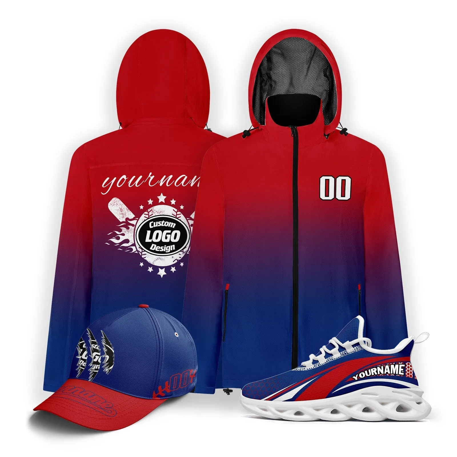 Custom Baseball Outerwear Hat and Shoes Combo Offer Personalized Combo ZH-E025023-28