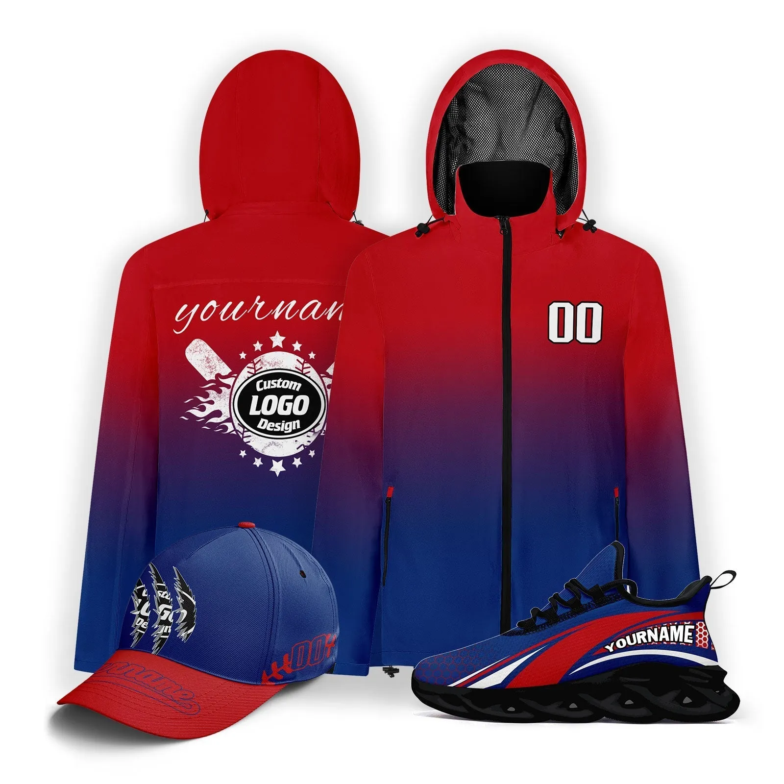 Custom Baseball Outerwear Hat and Shoes Combo Offer Personalized Combo ZH-E025023-28