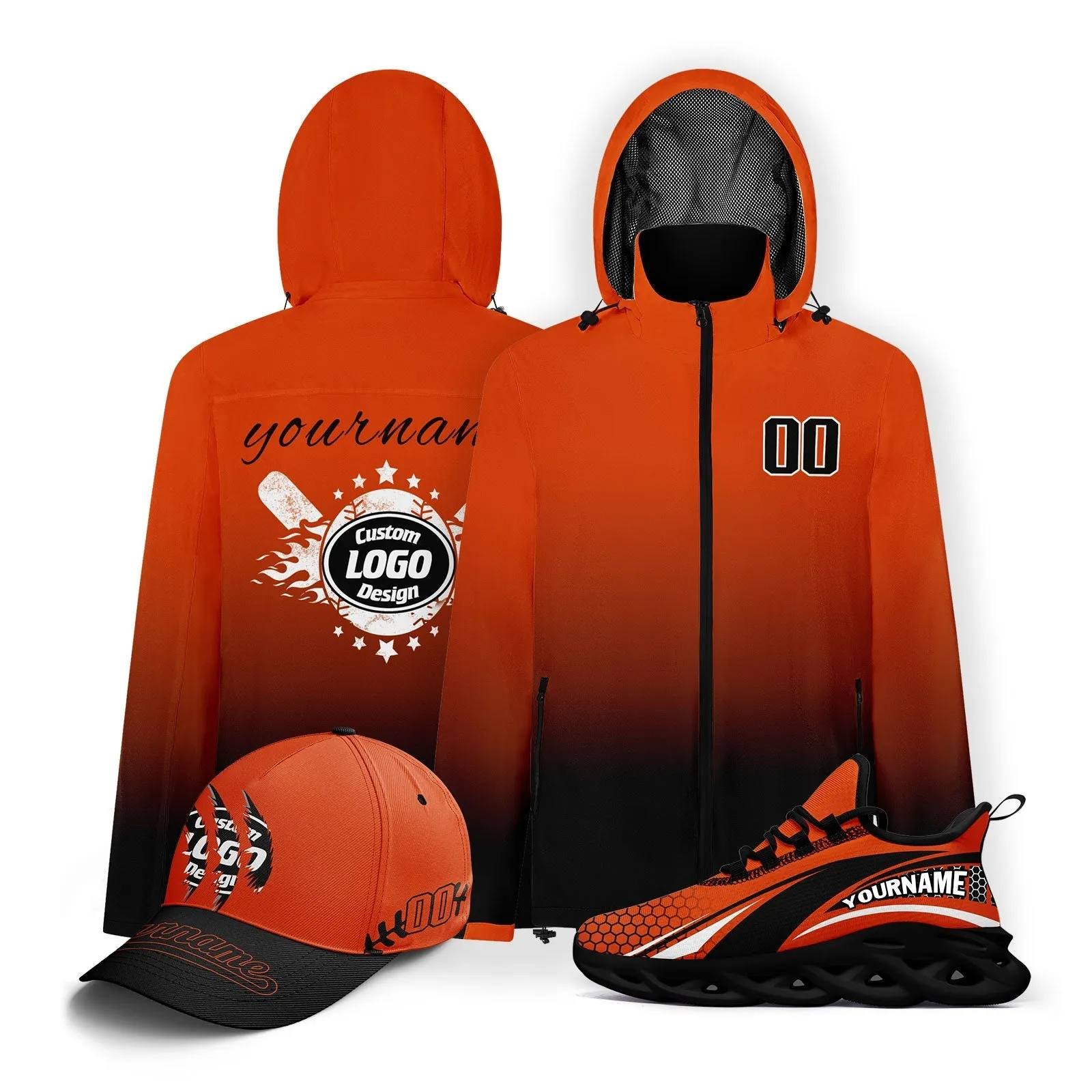 Custom Baseball Outerwear Hat and Shoes Combo Offer Personalized Combo ZH-E025023-4