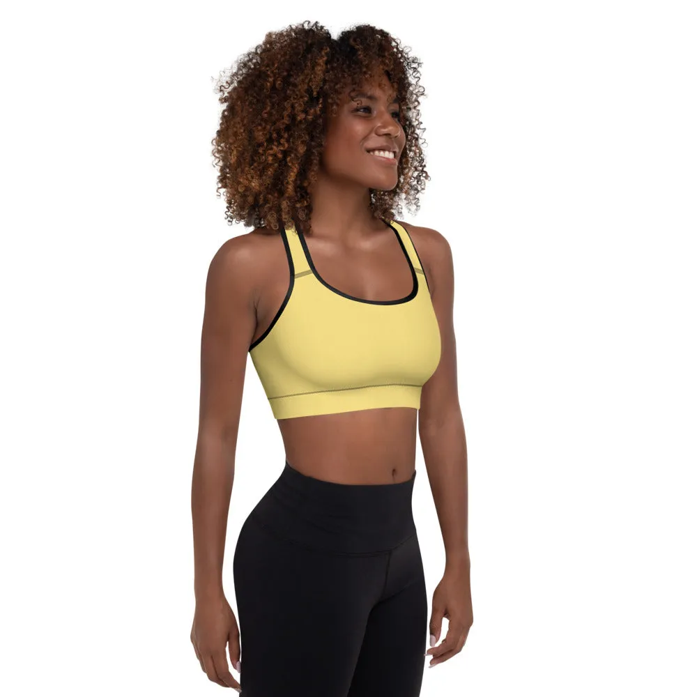 Daisy Yellow Padded Sports Bra