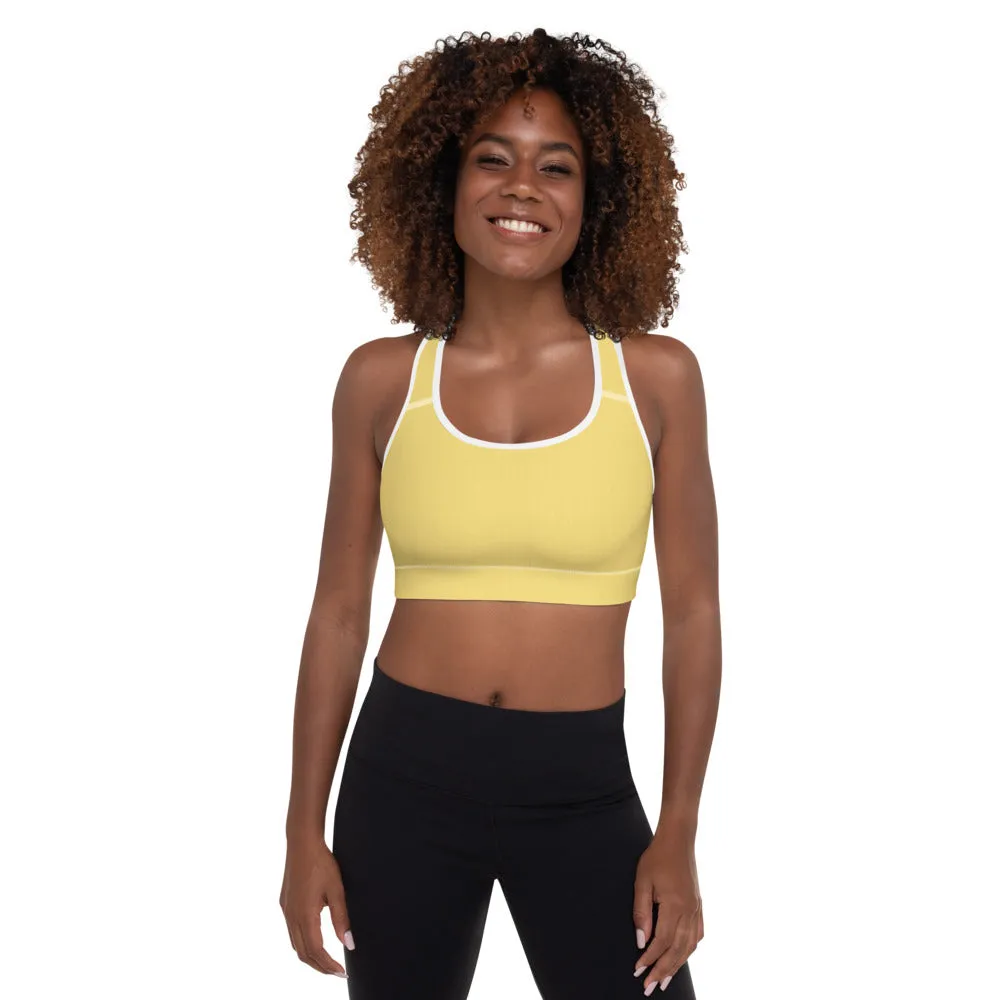 Daisy Yellow Padded Sports Bra