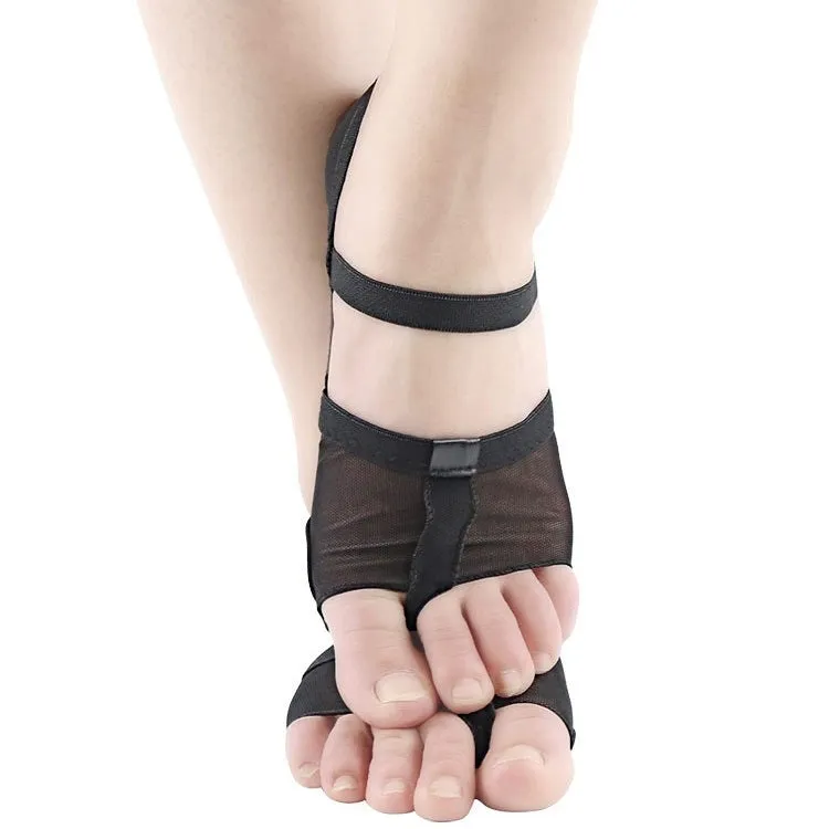 Dance Practice Shoes Soft-Soled Socks Gymnastics Foot Cover Semi-Truncated Foot Cover, Size: S (34-35)(Black)