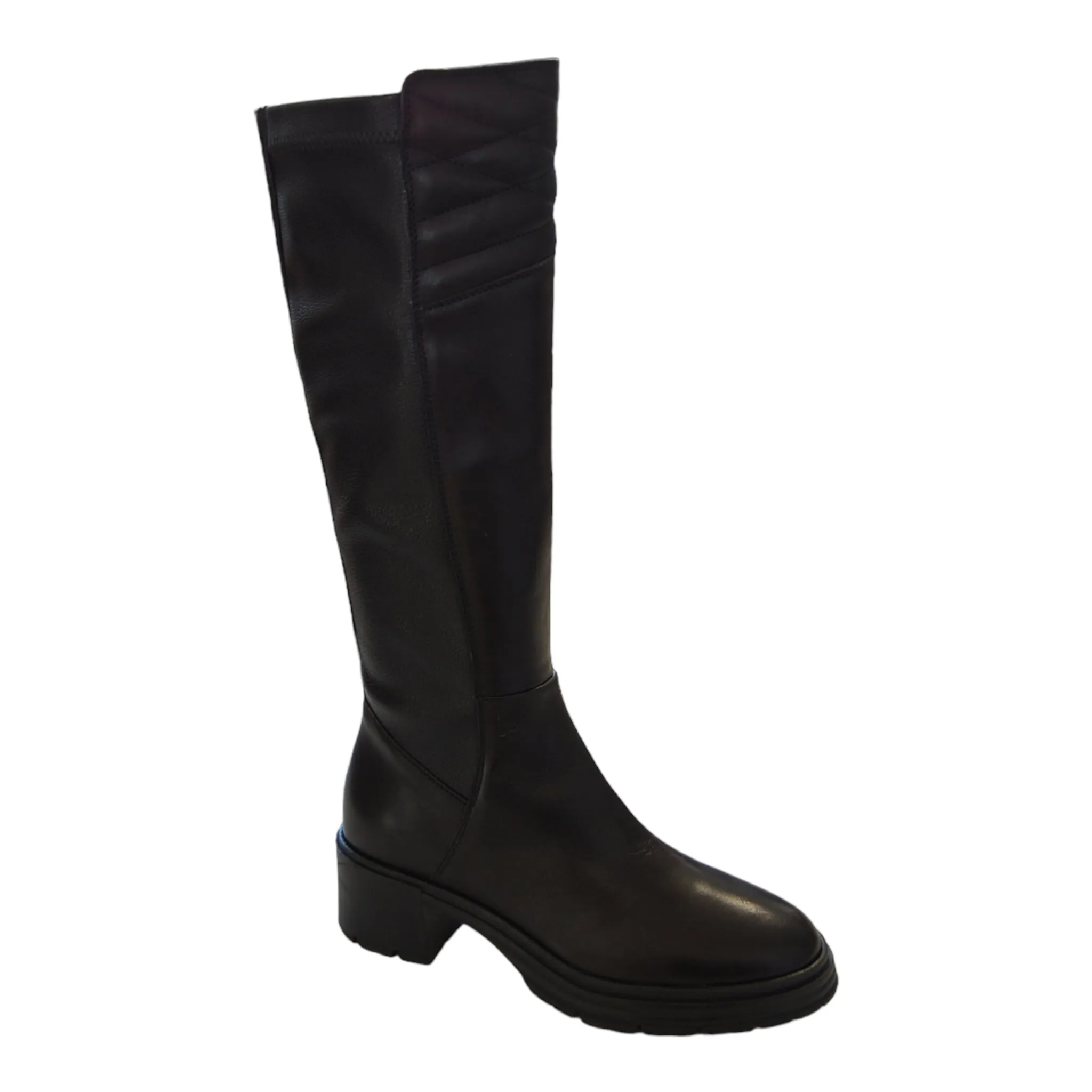 DL Sport Leather Knee Boots Black