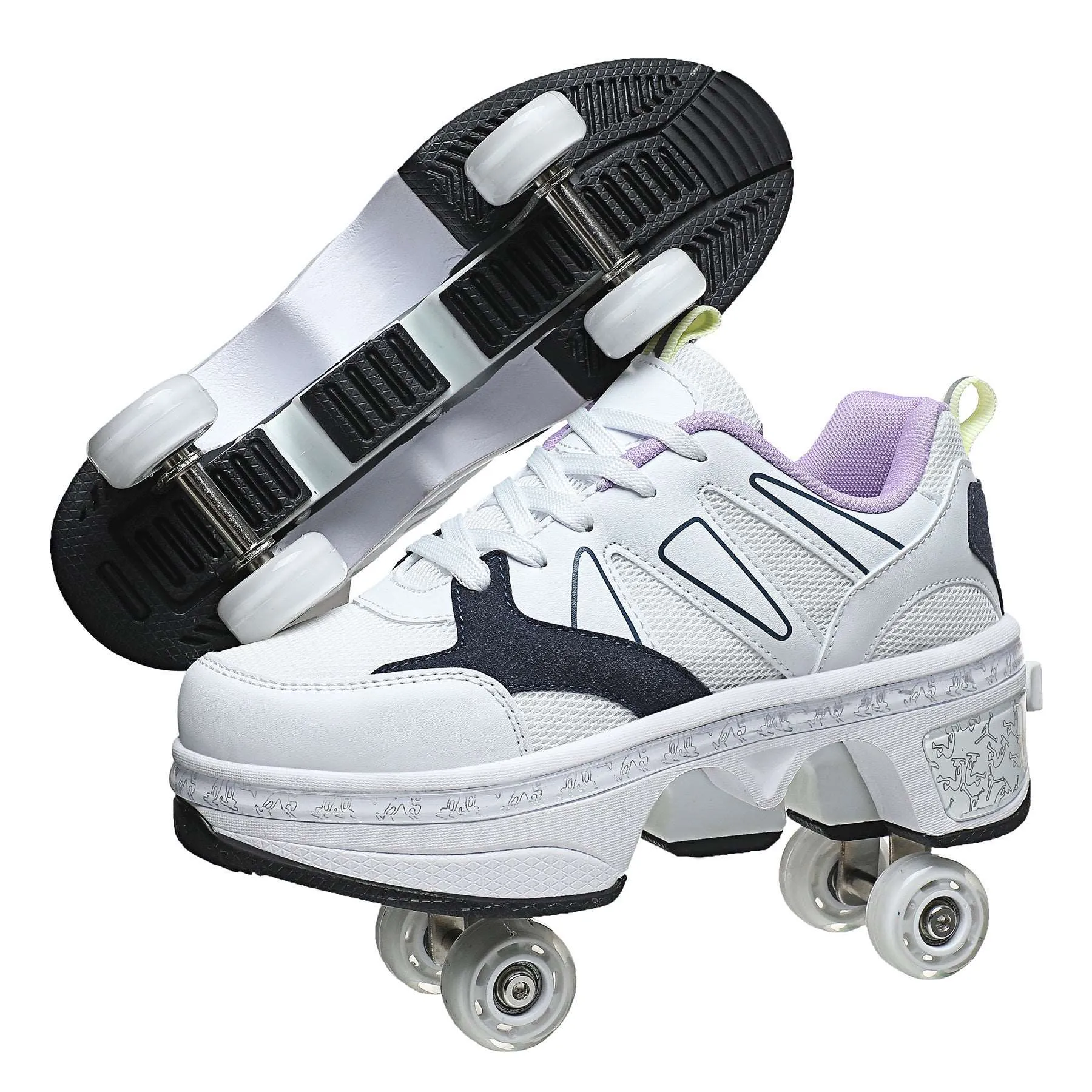 Dual-purpose double-row boom skates