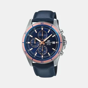 Edifice Men's Blue Chronograph Leather Watch EX302 - EFR-526L-2AVUDF