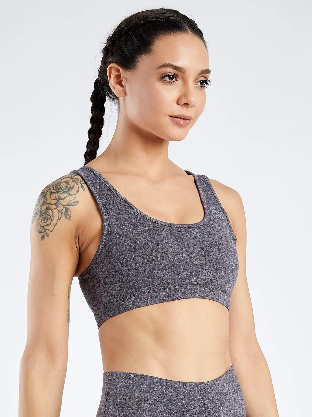 Essential Charcoal Spacedye Hardcore Sports Bra