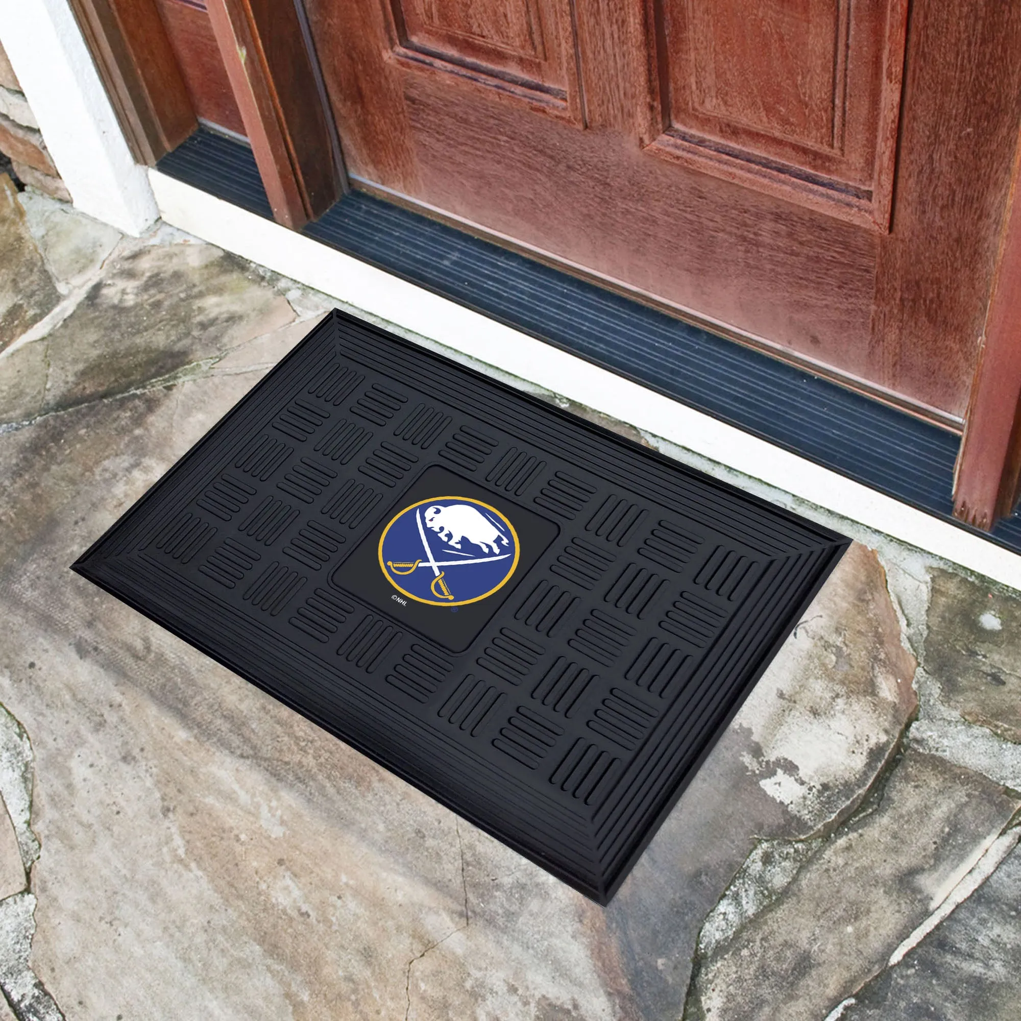 Fanmats Buffalo Sabres Heavy Duty Vinyl Medallion Door Mat - 19.5" x 31"