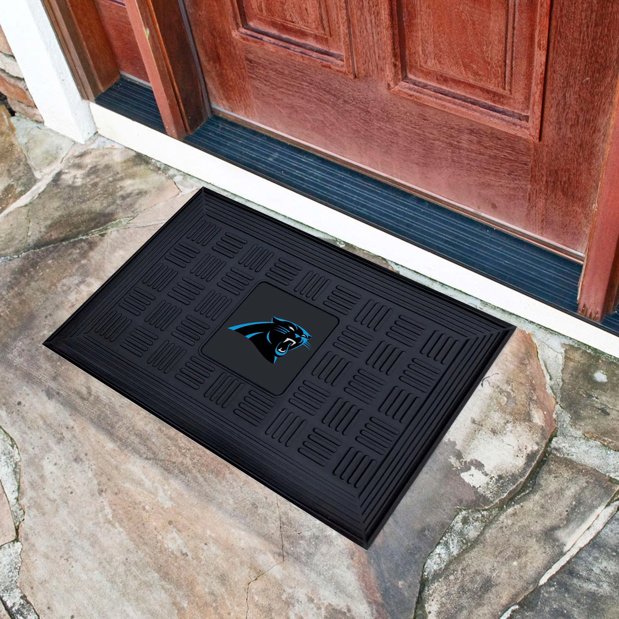 Fanmats Carolina Panthers Heavy Duty Vinyl Medallion Door Mat - 19.5" x 31"