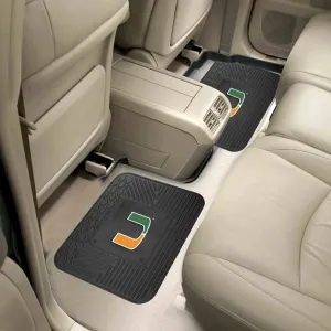 Fanmats Miami Hurricanes Back Seat Car Utility Mats - 2 Piece Set