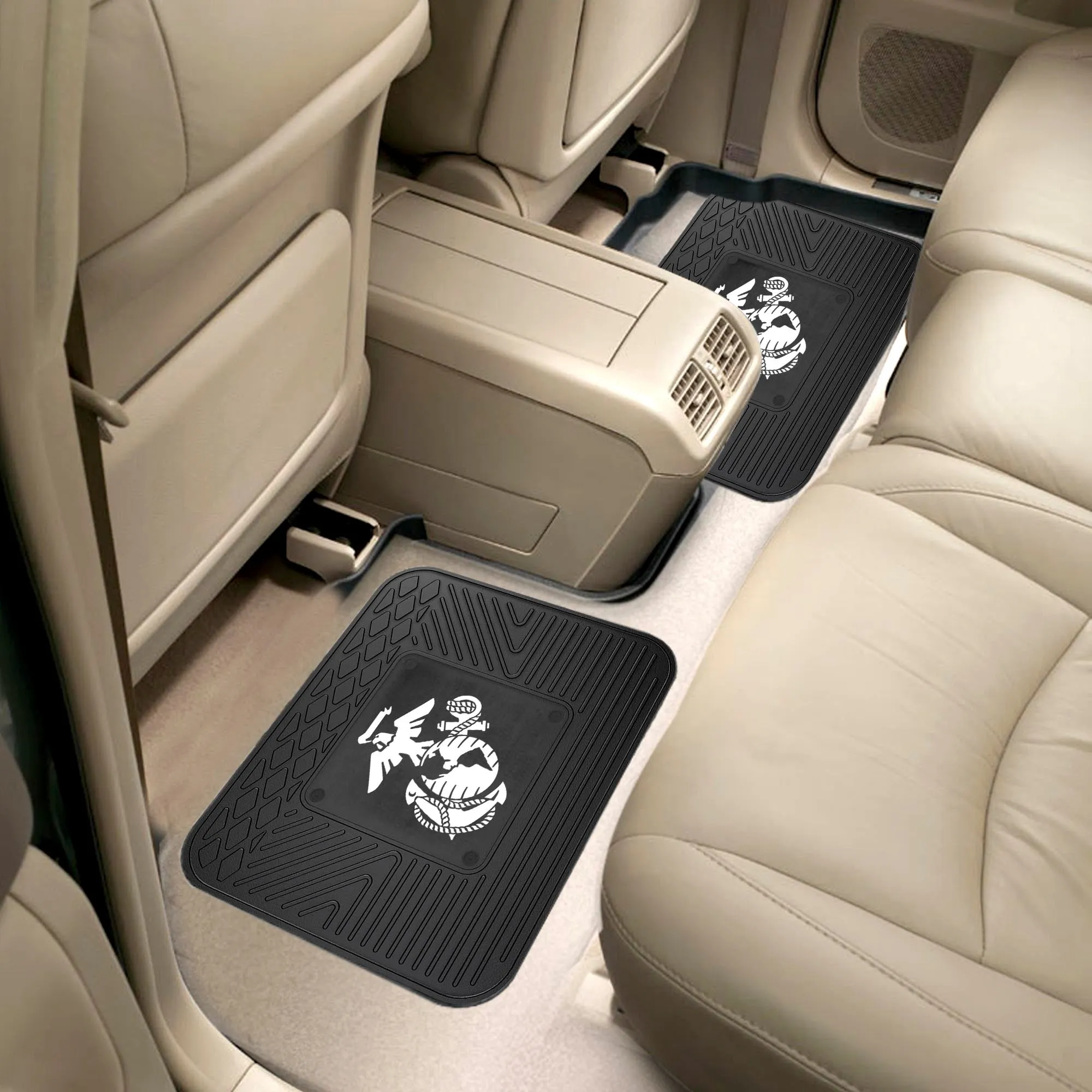 Fanmats U.S. Marines Back Seat Car Utility Mats - 2 Piece Set