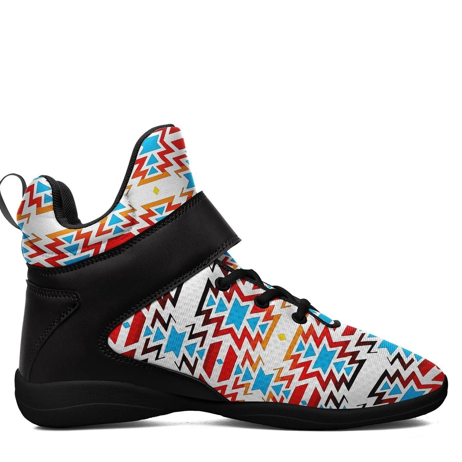 Fire Colors and Sky Ipottaa Basketball / Sport High Top Shoes - Black Sole