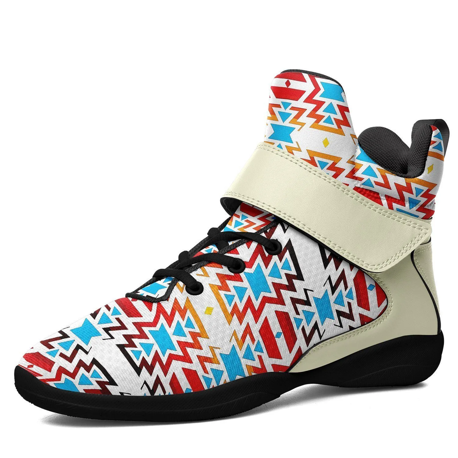 Fire Colors and Sky Ipottaa Basketball / Sport High Top Shoes - Black Sole