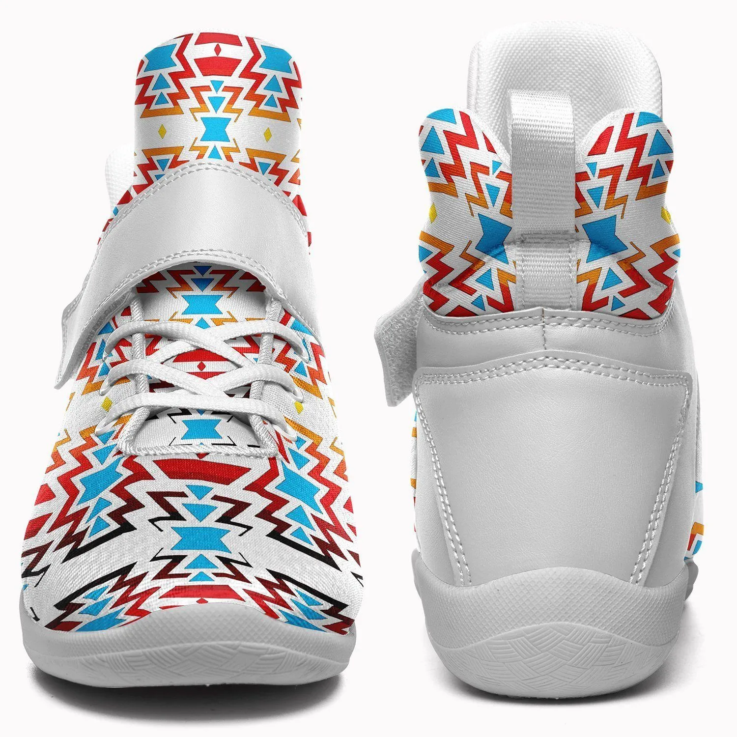 Fire Colors and Sky Ipottaa Basketball / Sport High Top Shoes - White Sole