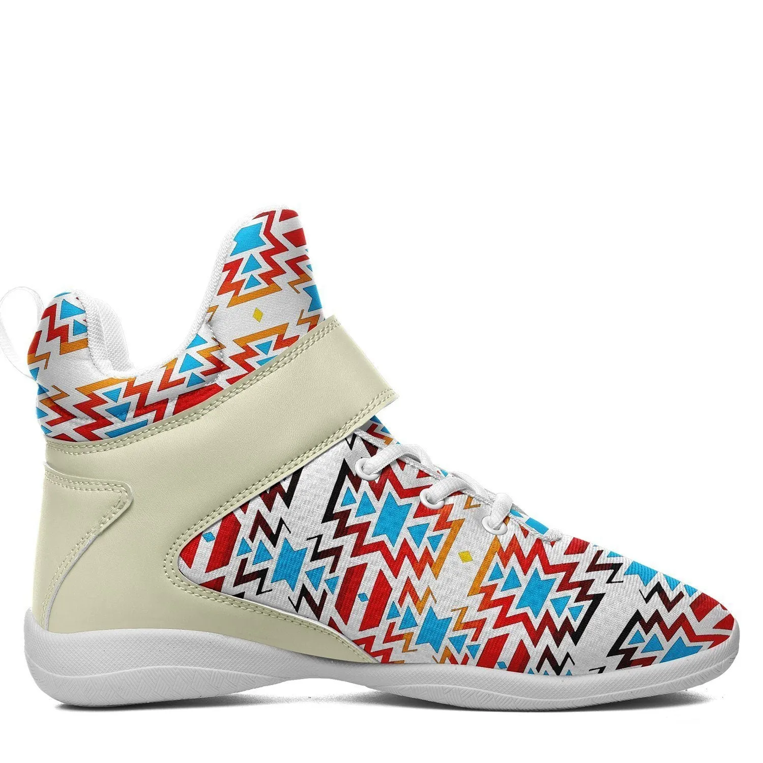 Fire Colors and Sky Ipottaa Basketball / Sport High Top Shoes - White Sole