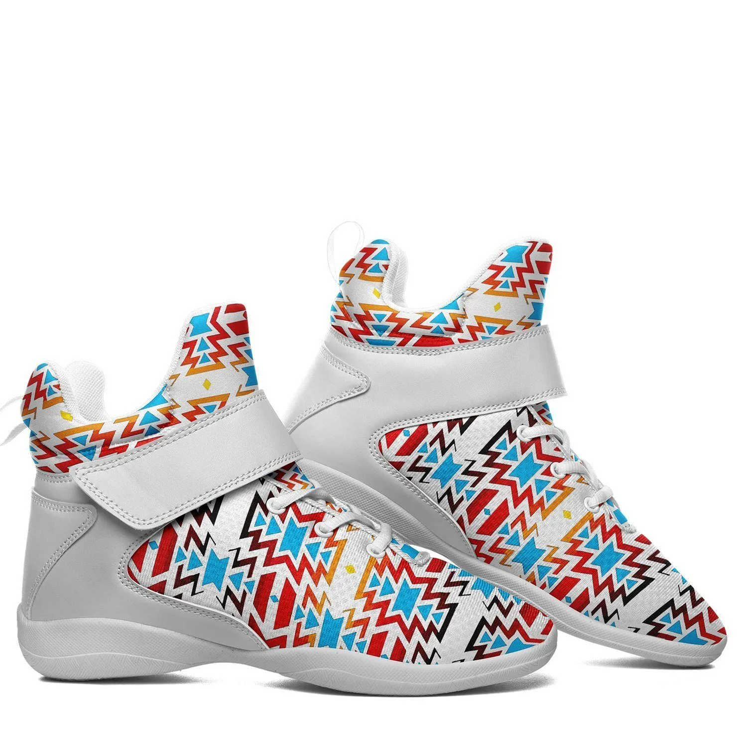 Fire Colors and Sky Ipottaa Basketball / Sport High Top Shoes - White Sole