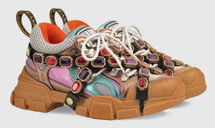 'Flashtrek' Sneakers with Removable Crystals, Multi Colored