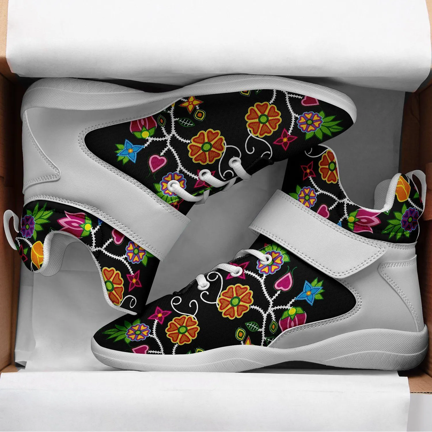 Floral Beadwork Kid's Ipottaa Basketball / Sport High Top Shoes