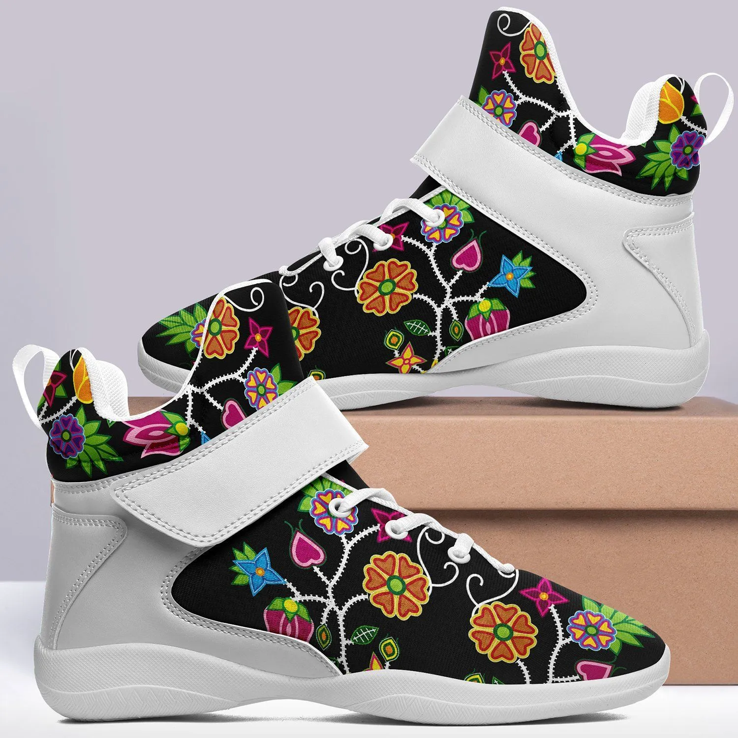 Floral Beadwork Kid's Ipottaa Basketball / Sport High Top Shoes