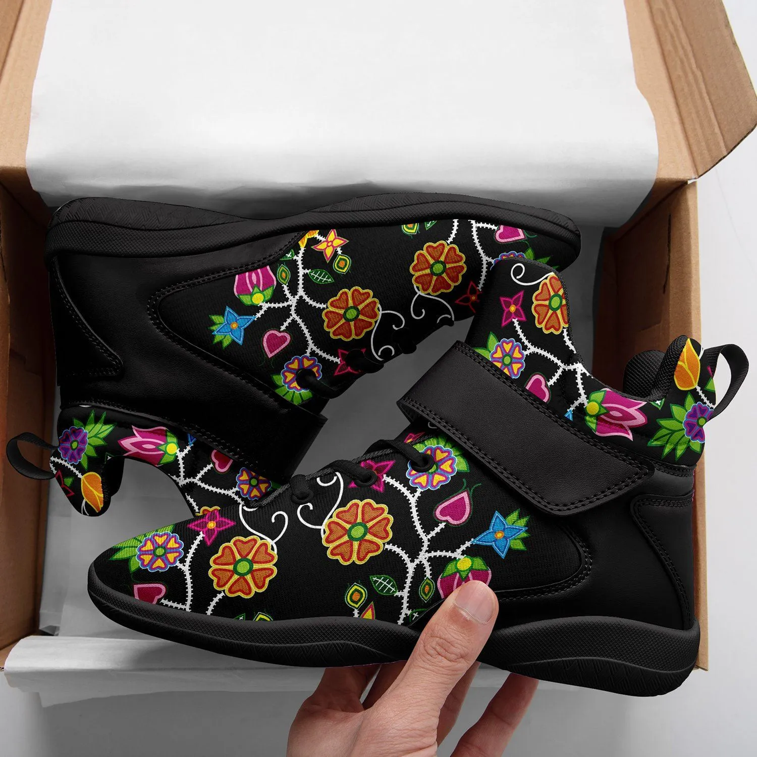 Floral Beadwork Kid's Ipottaa Basketball / Sport High Top Shoes