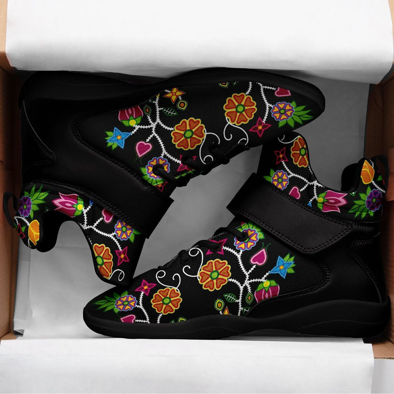 Floral Beadwork Kid's Ipottaa Basketball / Sport High Top Shoes