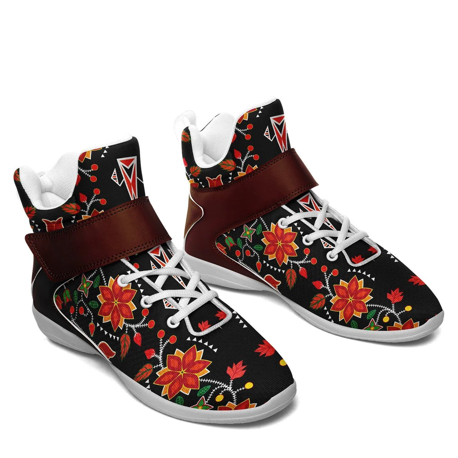 Floral Beadwork Six Bands Kid's Ipottaa Basketball / Sport High Top Shoes