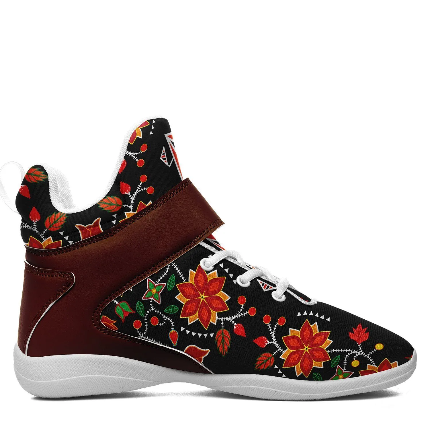 Floral Beadwork Six Bands Kid's Ipottaa Basketball / Sport High Top Shoes