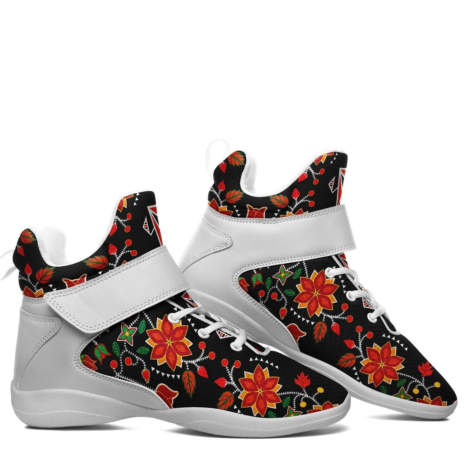 Floral Beadwork Six Bands Kid's Ipottaa Basketball / Sport High Top Shoes