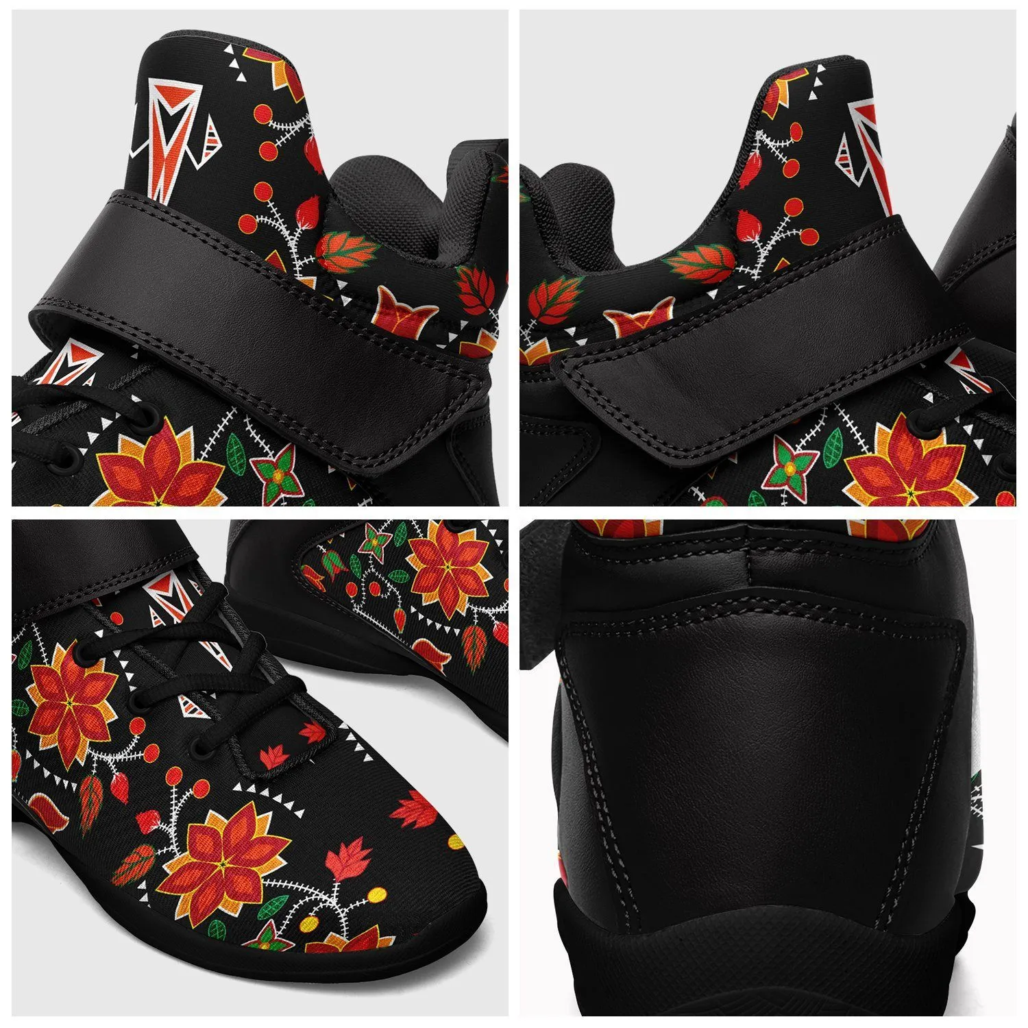 Floral Beadwork Six Bands Kid's Ipottaa Basketball / Sport High Top Shoes