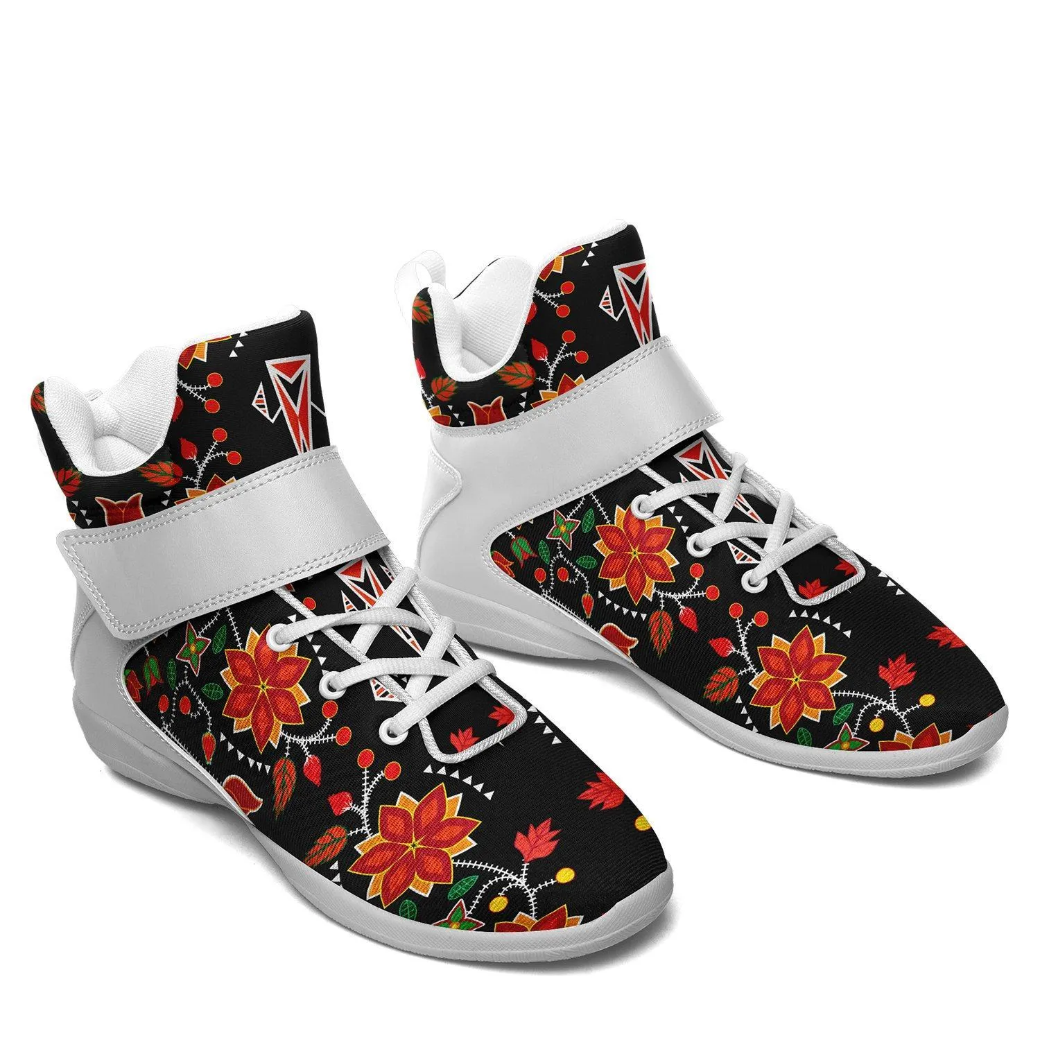 Floral Beadwork Six Bands Kid's Ipottaa Basketball / Sport High Top Shoes