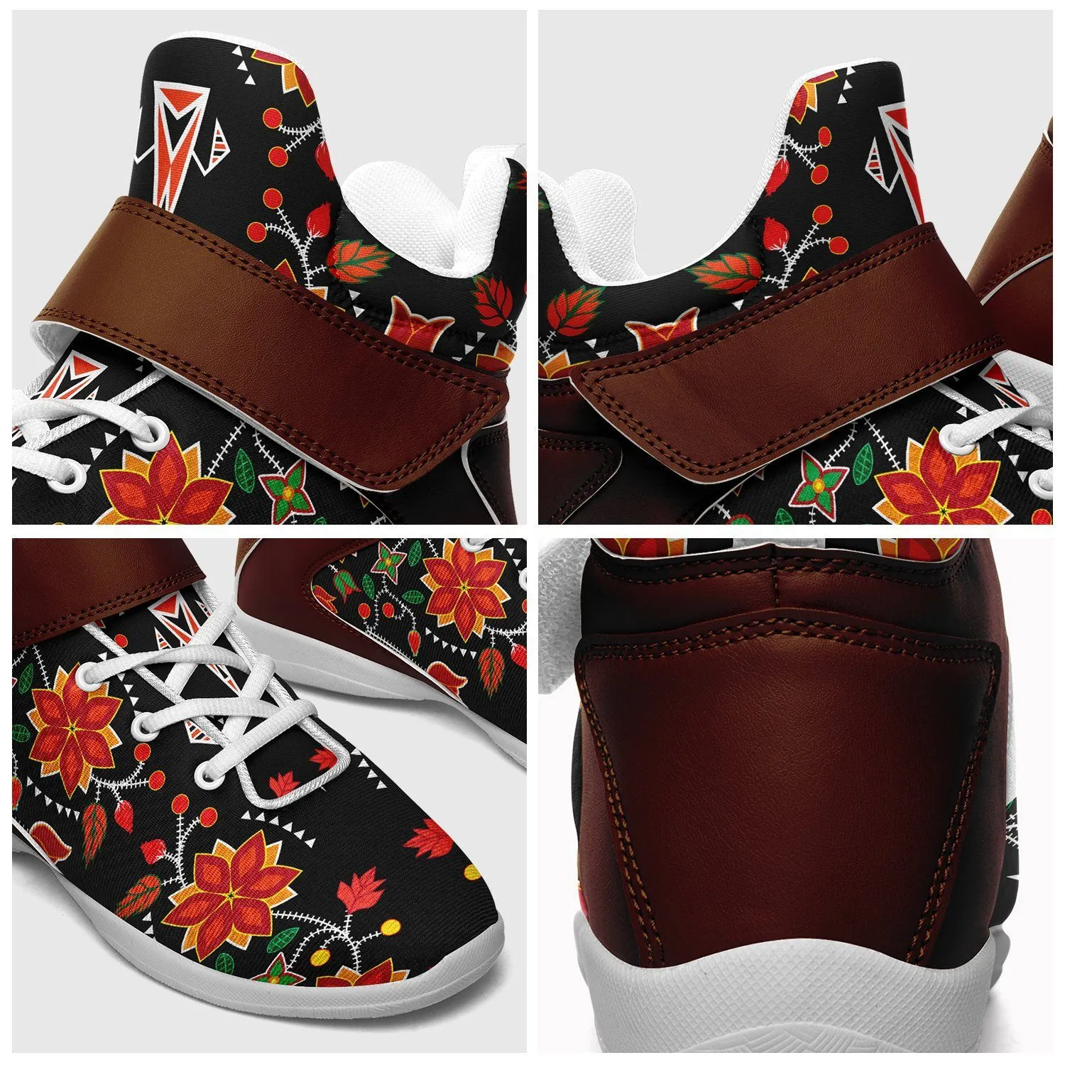 Floral Beadwork Six Bands Kid's Ipottaa Basketball / Sport High Top Shoes