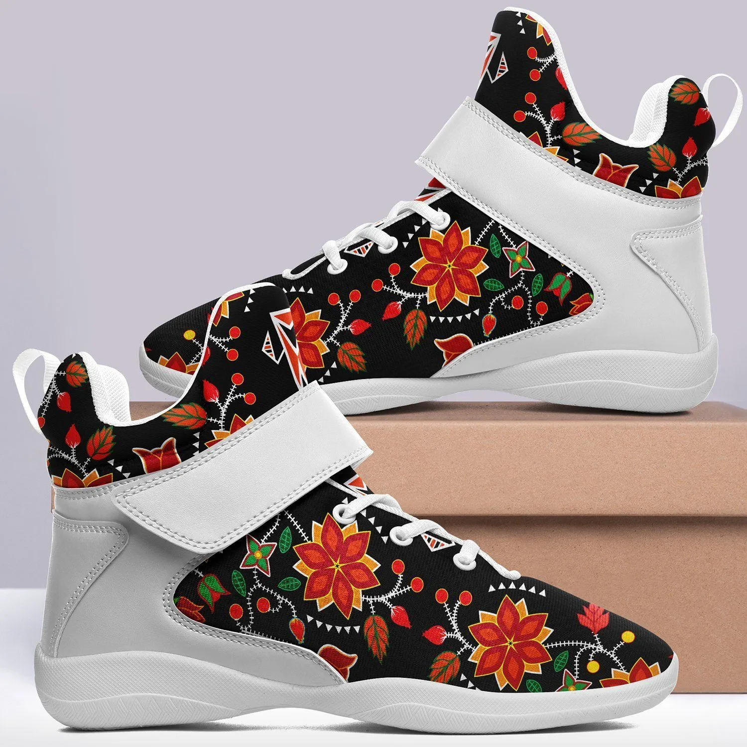 Floral Beadwork Six Bands Kid's Ipottaa Basketball / Sport High Top Shoes